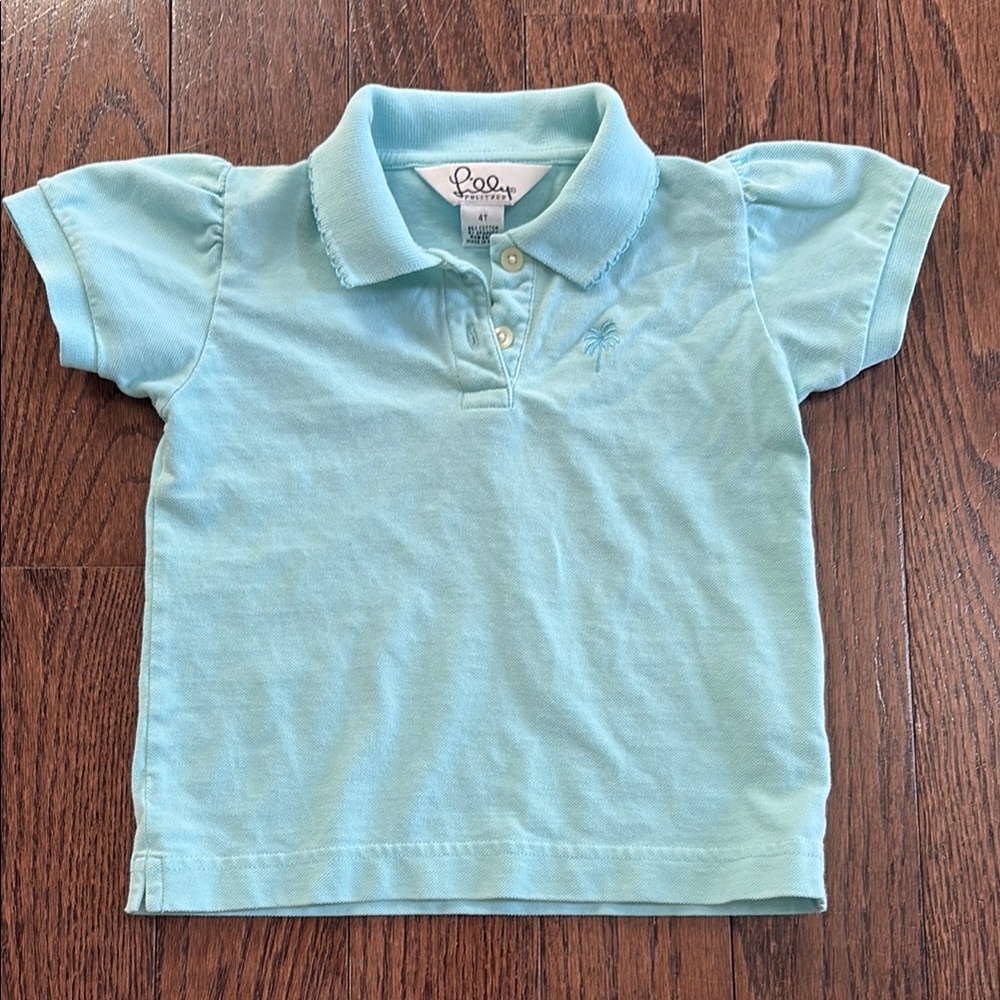Lilly Pulitzer toddler Kids Light Blue Polo Shirt 4T